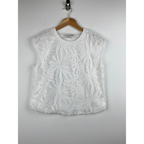 Corey Lynn Calter White Tina Lace Blouse - Size Small Petite - Picture 4 of 9